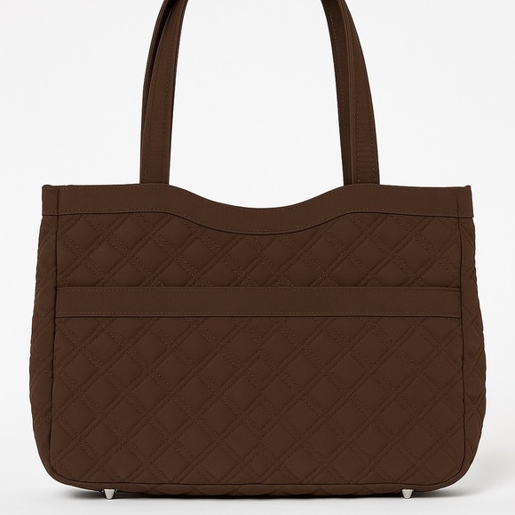 Vera Bradley Quilted Solid Brown Tote Bag/ Perfect size and rare solid color - Picture 1 of 8